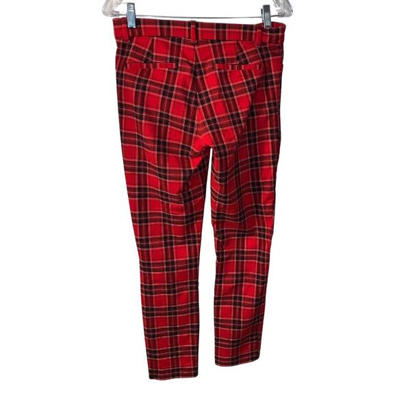 Gap Women's Plaid Signature Skinny Ankle Pants Size 4 Red Black Holidays Winter - Picture 2 of 8